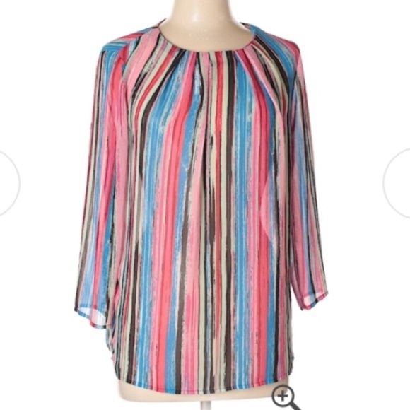 ISAAC MIZRAHI New York Striped Multi-color Top - Picture 3 of 8